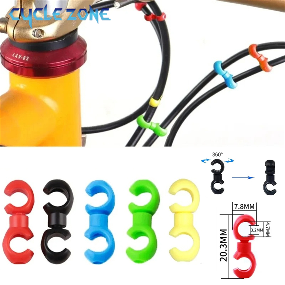 Cycling Gear Guide - 10PCS 회전식 S-스타일 자전거 케이블 클립