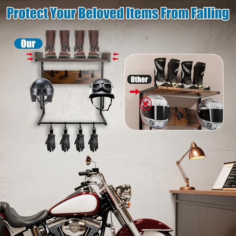 오토바이 헬멧 홀더 (4개의 글러브 칩 및 4개의 후크 - Cycling Gear Wall Hanger 리뷰 및 가격