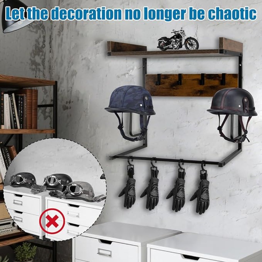 오토바이 헬멧 홀더 (4개의 글러브 칩 및 4개의 후크 - Cycling Gear Wall Hanger 리뷰 및 가격