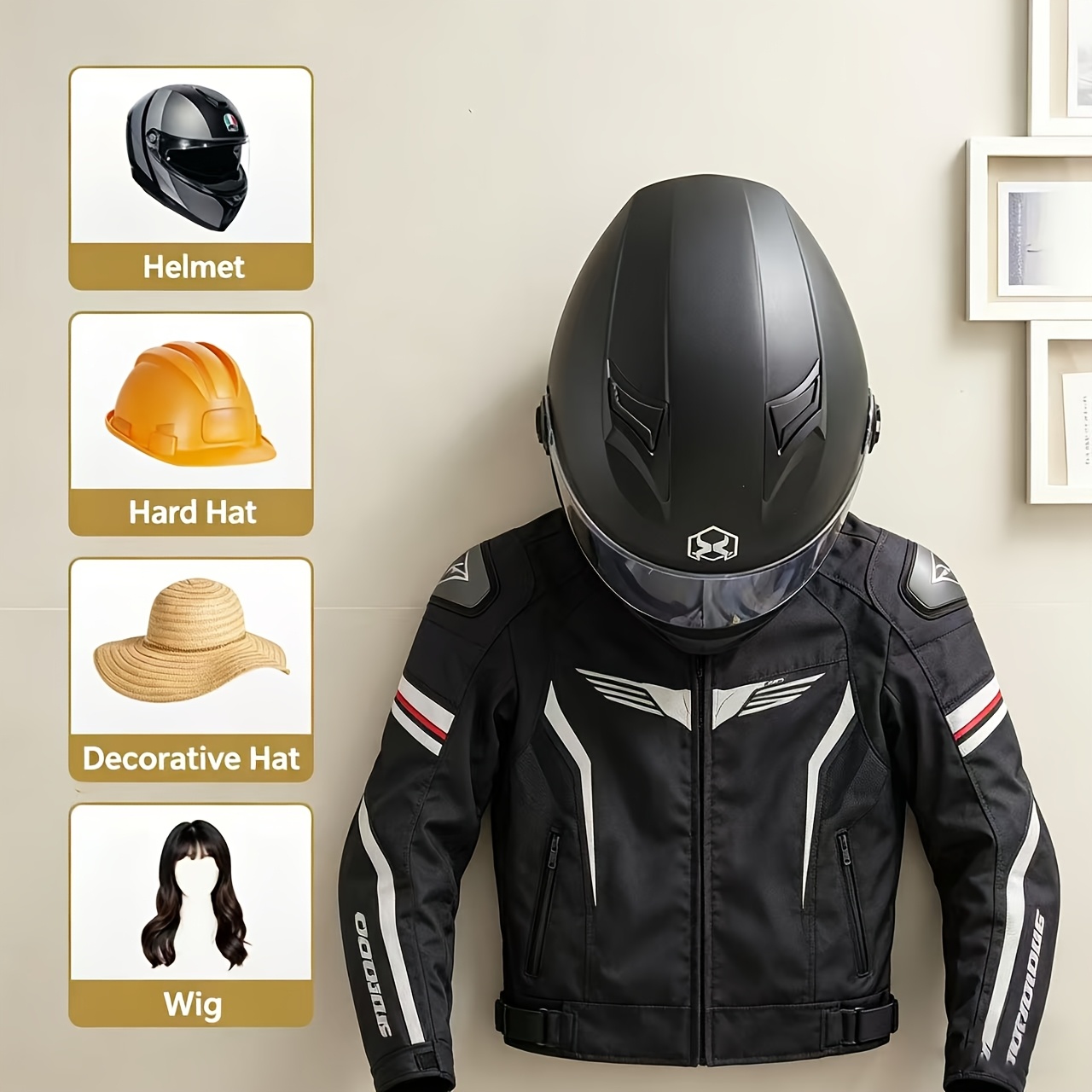 오토바이 헬멧 홀더 단단한 나무 강력한 강철 디자인 헬 - Cycling Gear Wall Hanger 리뷰 및 가격