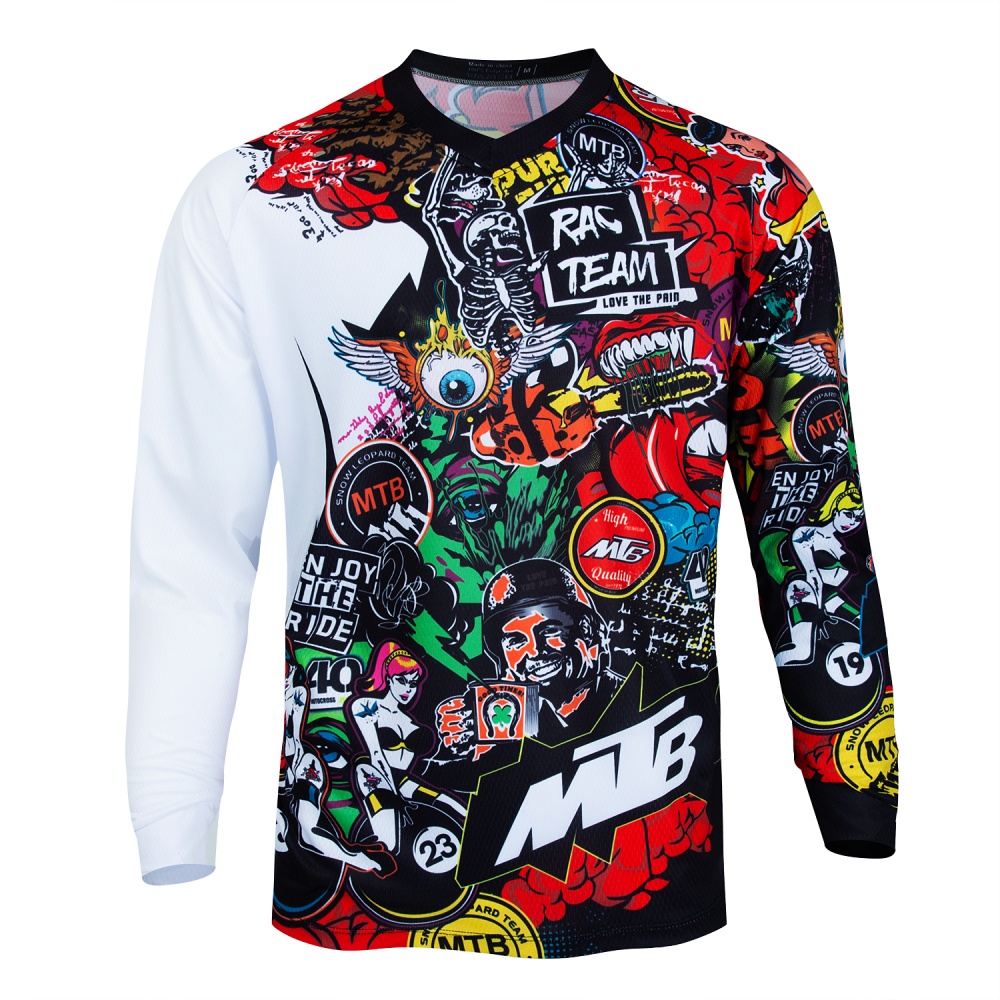MTB 산악 자전거 긴팔 사이클링 저지 트렌디 프린트  - Cycling Jersey 리뷰 및 가격