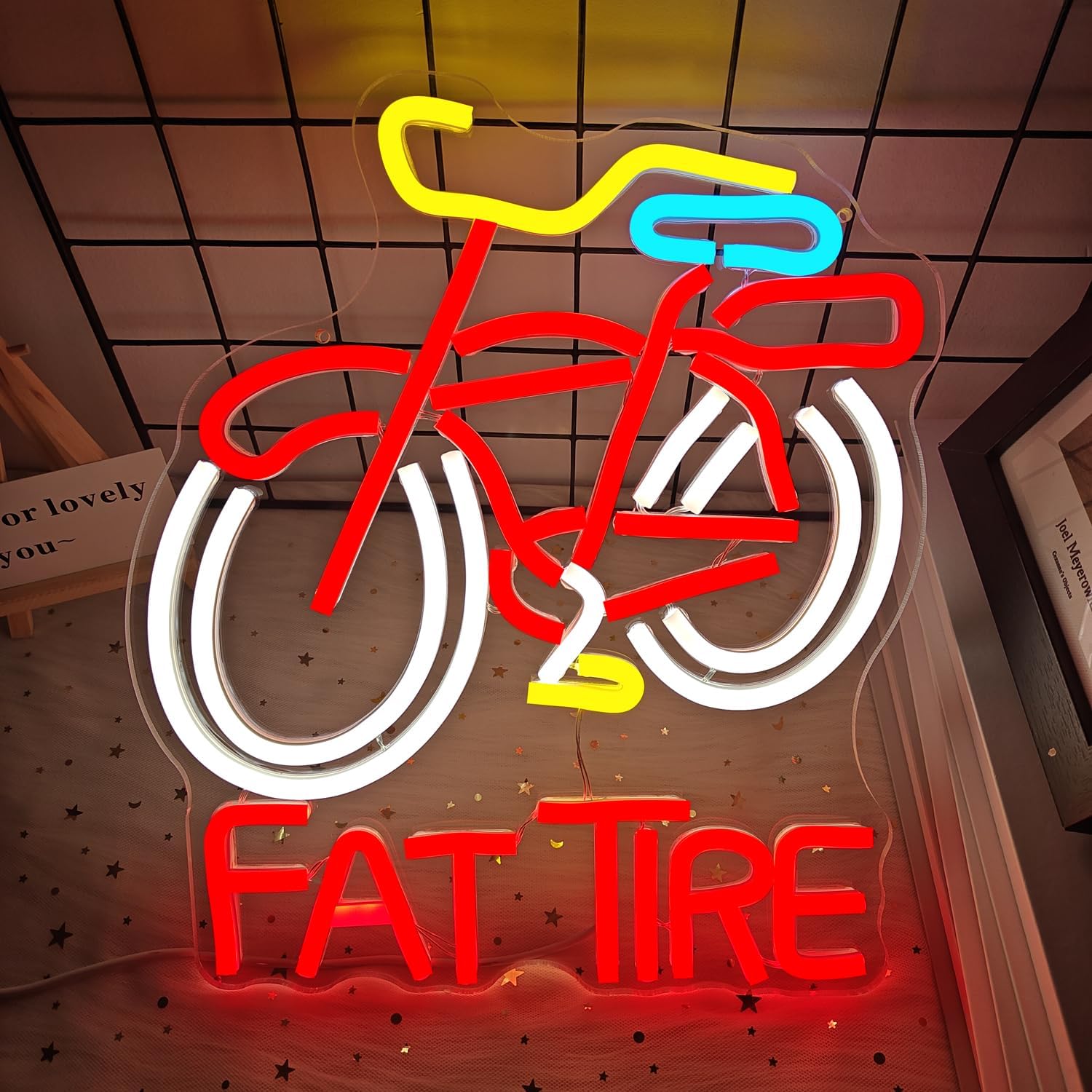 팻 타이어 자전거 LED 네온사인 USB 디밍 가능 벽 - Cycling Gear Shop 리뷰 및 가격