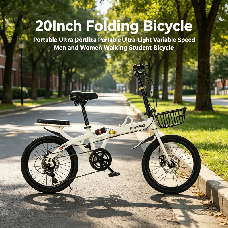 20인치 초경량 접이식 자전거 7단 변속 휴대용 통근  - Bike Tail Light 리뷰 및 가격
