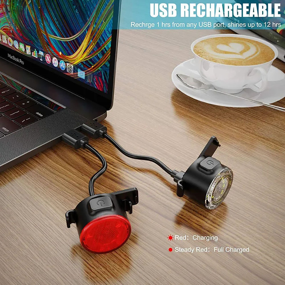 USB 충전식 방수 LED 자전거 라이트 세트, 초고휘 - Bike Tail Light 리뷰 및 가격