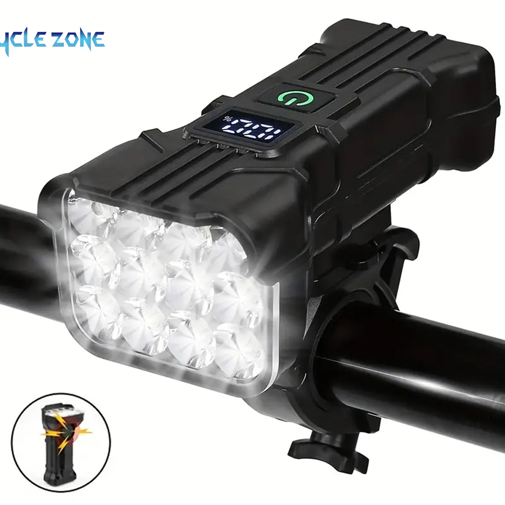 12 LED 자전거 전면 조명 경적이있는 충전식 자전거 - Bike Bell 리뷰 및 가격