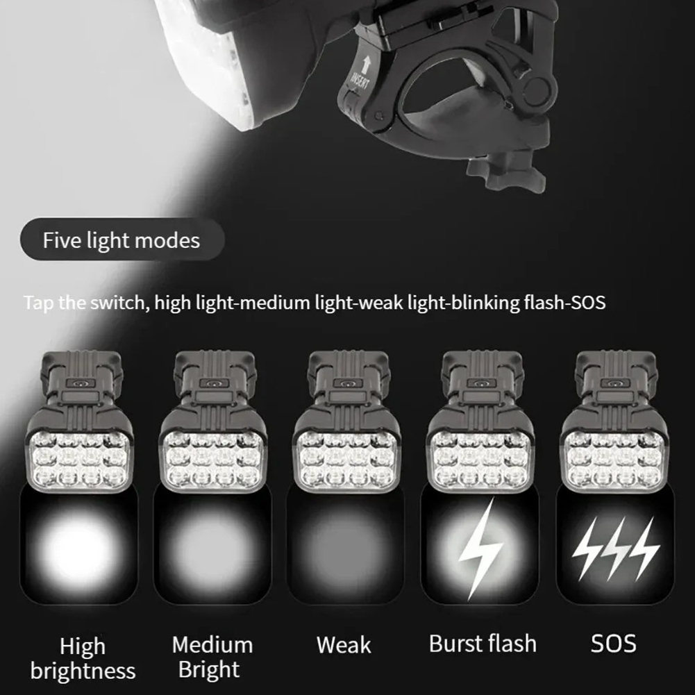 12 LED 자전거 전면 조명 경적이있는 충전식 자전거 - Bike Bell 리뷰 및 가격